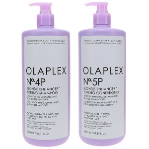 Olaplex Blonde Enhancer  N. #4P Toning Shampoo (33.8 oz) N . #5P Toning Conditioner (33.8 oz) 4P & 5P XXL LITER Purple Toning DUO SET KIT - 1 of 4