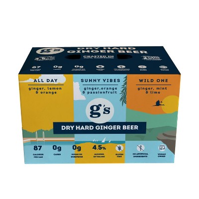 G's Dry Hard Ginger Beer Variety Pack - 6pk/12 fl oz Cans