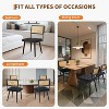 Mid Century Dining Chairs Set of 2,Natural Rattan Woven Back with Velvet Seat - 3 of 4