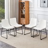 Set of 4 Retro Brown Suede Chairs ,Comfortable Bar Stools,Dining Chair - 3 of 4