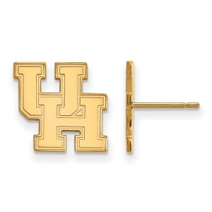 Black Bow Jewelry 10k Yellow Gold Houston Cougars NCAA Post Earrings - 1 of 3
