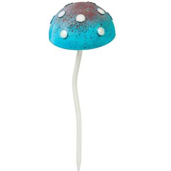12.5"H Glow in the Dark Mushroom Plant Pick, Blue