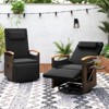 Tangkula Set Of 2 Patio Rattan 360° Swivel Recliner Lounge Chair w/Adjustable Backrest & Footrest Cushioned Push Back Reclining Seat w/Flip Side Table - 3 of 4