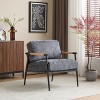 KTMBDW Accent Chair with Comfy Cushions, Mid-Century Modern Armchair with Metal Frame and Wooden Armrest for Living Room, Bedroom - 2 of 4