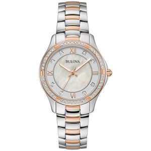 Bulova Ladies' Crystal Rose GoldTwo-Tone Stainless Steel Watch, 33mm - 1 of 3