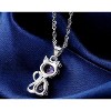 Kitten Cat Pendant Necklace for  Women Purple Cubic Zirconia Ginger Lyne Collection - 3 of 4