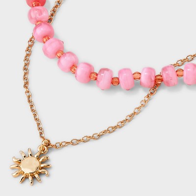 Beaded Sun Drop Multi-Strand Pendant Necklace - Universal Thread™