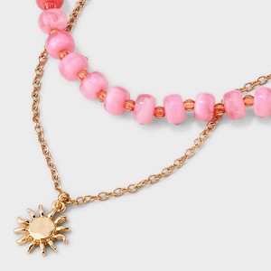 Beaded Sun Drop Multi-Strand Pendant Necklace - Universal Thread™ - 1 of 4
