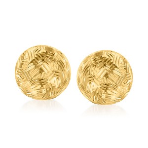 Ross-Simons Italian 18kt Yellow Gold Diamond-Cut Dome Stud Earrings - 1 of 4