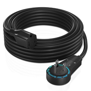 Maximm Cable 360° Rotating Flat Plug Extension Cord, 3 Prong Power Cord UL Certified - 1 of 4
