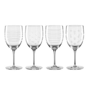 Oneida 4pc 14oz Mingle Etched Wine Glass Set