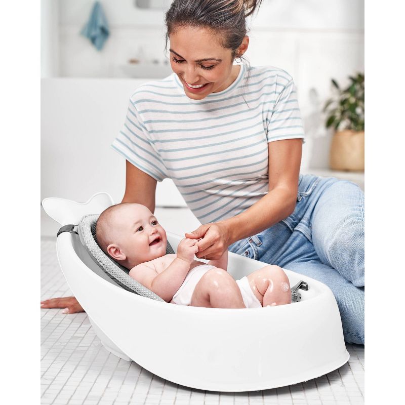 Skip Hop Moby Smart Sling 3-Stage Baby Bath Tub - White, 4 of 11