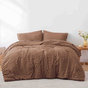 BAGOKIE 7 Pieces Seersucker California Bed in a Bag Comforter Set - 1 of 4