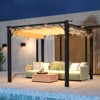 Aoxun Outdoor 10'x10' Pergola ¨C Heavy-Duty Metal Sun Shade with Retractable Canopy for Patio, Garden, Deck ¨C Modern Design - 2 of 4