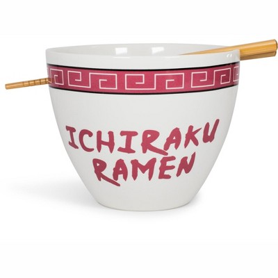 Just Funky Naruto Japanese Dinnerware Set | 16-Ounce Ramen Bowl and Chopsticks Set