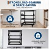 Open Network Rack, Carbon Steel, Height Adjustable 22-40 in, Wall Mount & Free Standing, 2 Trays & Casters, Server Rack Holds IT/AV Equipment. - 3 of 4