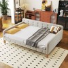 NicBex Twin/Full Size Daybed, Upholstered Day Bed with 4 Support Legs, Velet Sofa Bed with Tufted Button Back - 2 of 4