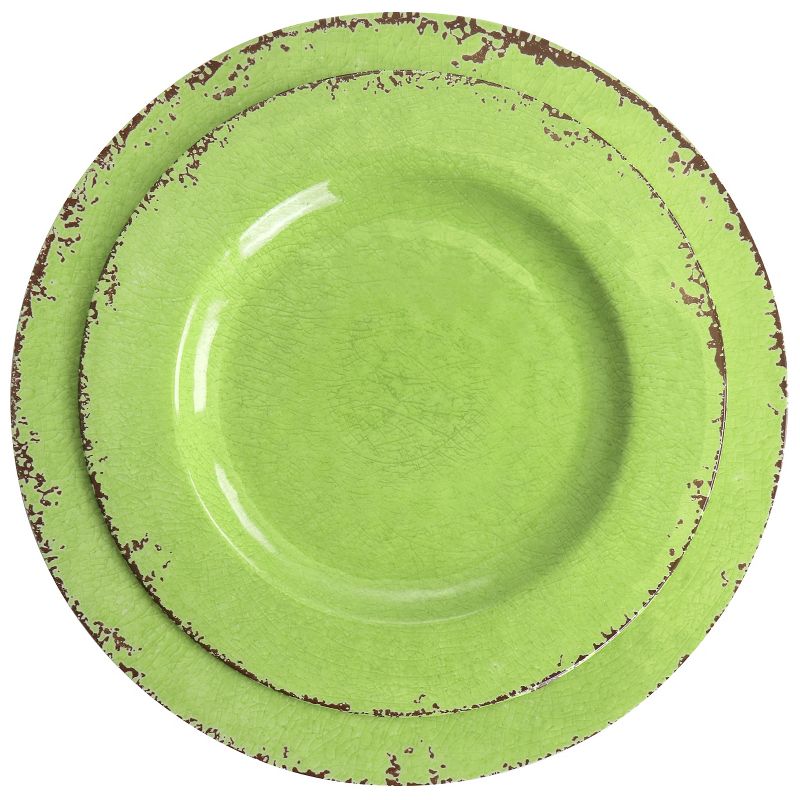 Gibson Mauna 12 Piece Melamine Dinnerware Set in Crackle Green, 4 of 8