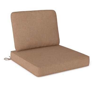 Costway 2/4/6-Pack 24" x 24" Deep Seat Cushion & Back Pillow with Removable Covers Outdoor Brown/Navy/Gray/Black