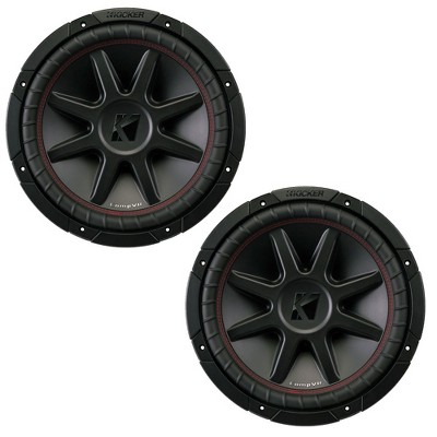 Kicker CVR12 CompVR 12-Inch (300mm) Subwoofer, 4-Ohm DVC Bundle