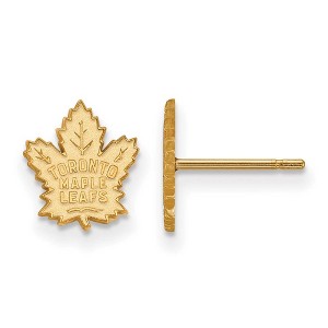 Black Bow Jewelry 10k Yellow Gold Toronto Maple Leafs NHL Stud Earrings - 1 of 3