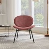 Kumasinova Modern PU Leather Accent Chair, Palisander Wood Shell Chair Single Side Chair, Tripod Lounge Armchair in Walnut Finish, Wide Sofa Chair - 4 of 4