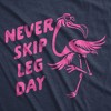 Mens Funny T Shirts Never Skip Leg Day Sarcastic Flamingo Graphic Novelty Tee For Men - Crazy Dog Men's T Shirt - image 2 of 4