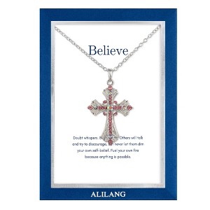 Anna-Kaci Rhinestone Celtic Cross Pendant Necklace with Gift Card & Envelope Jewelry Gifts - 1 of 4