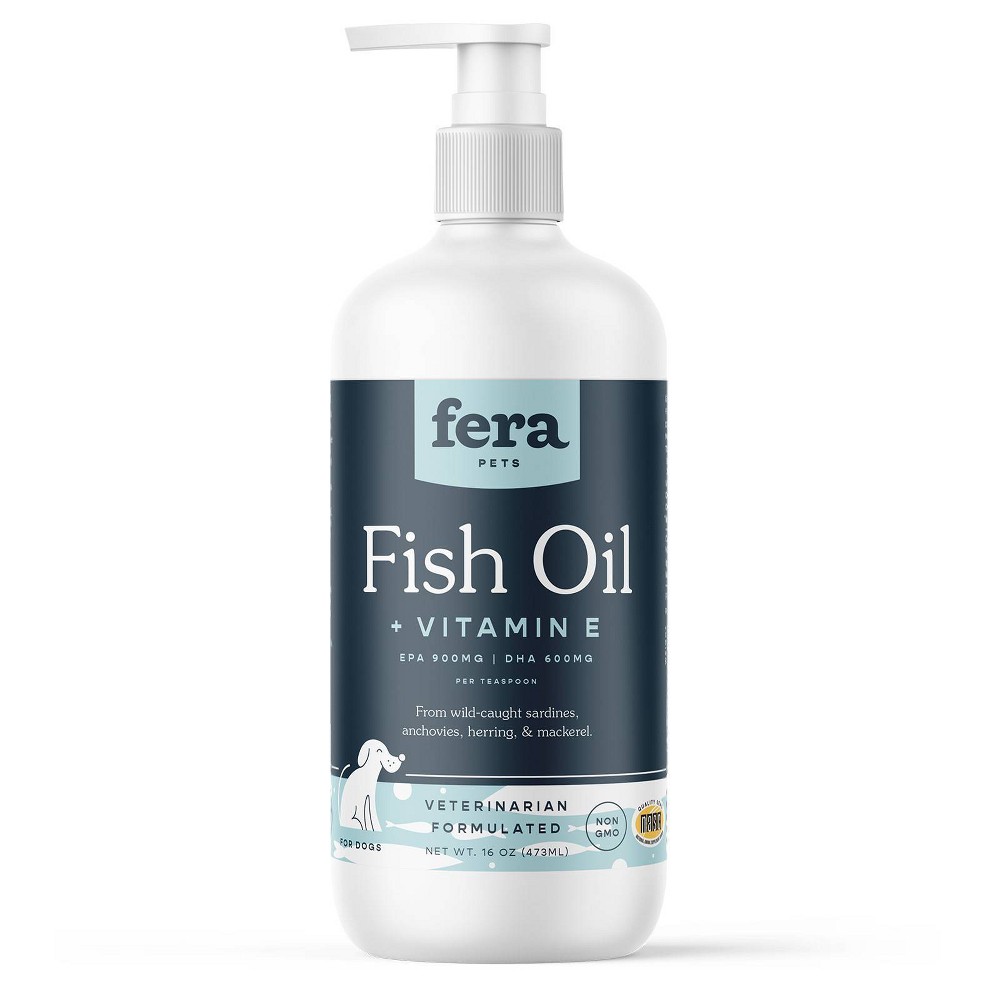 Fera Pet Organics Fish Oil Drops for Dogs and Cats with Natural NON-GMO Vitamin E Source