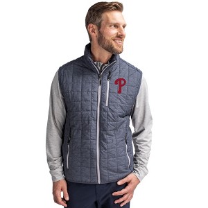 Philadelphia Phillies Cutter & Buck Rainier PrimaLoft® Mens Big and Tall Eco Insulated Full Zip Puffer Vest - 1 of 1