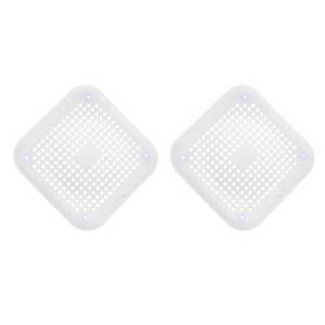 Unique Bargains Shower Drain Hair Catcher Square Drain Cover Silicone Strainer with Detachable Suction Cup - 1 of 4