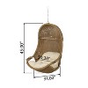 Christopher Knight Home Ripley Outdoor Wicker Hanging Basket Chair with Cushions (No Stand) - 3 of 4