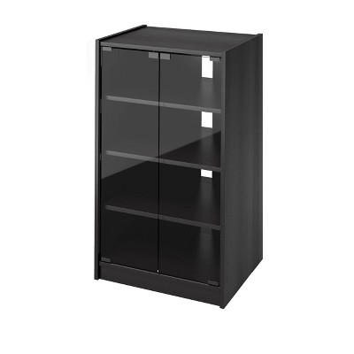 Ravenwood Black 44'' Media Storage Cabinet with Tempered Glass Door