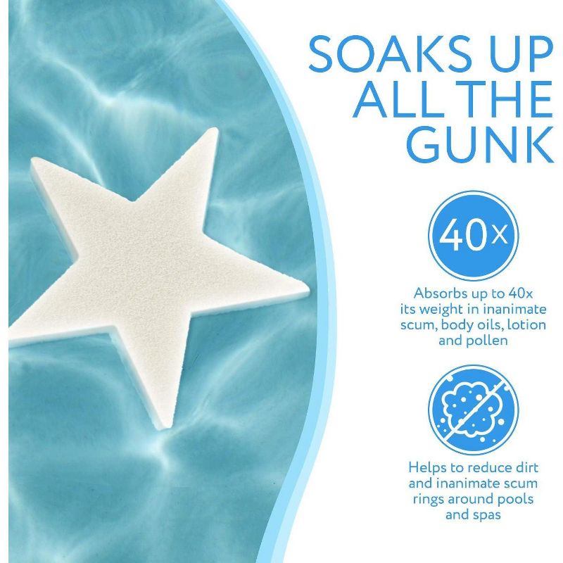 3-Pack Scum Star Oil Absorbing Sponge - Excellent Absorber for Hot Tub, Spa and Swimming Pool Use, 2 of 8