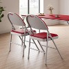 Padded Folding Chairs, PU Leather Upholstered, Soft Cushioned High Back, Metal Frame, Portable for Office, Party, Dining - 2 of 4