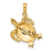 Black Bow Jewelry 14k Yellow Gold 18mm Textured Sea Turtle Pendant - 3 of 4