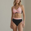 Anna-Kaci Swim Women's Two-Tone Bikini Set with Double Strap Top and High Waist Ruched Bottom with Side Tie Detail - 3 of 4