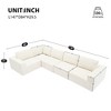 147" Oversized Modular L-Shaped Sectional Sofa, No Assembly Required, Terrycloth Upholstery 5-Piece Free Combination Couch - 3 of 4