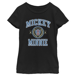 Girls Mickey & Friends Duo College Badge T Shirt - 1 of 4