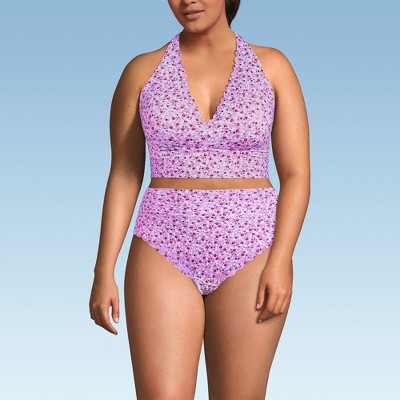 Lands' End Women's Tugless Scallop Halter Tankini Top