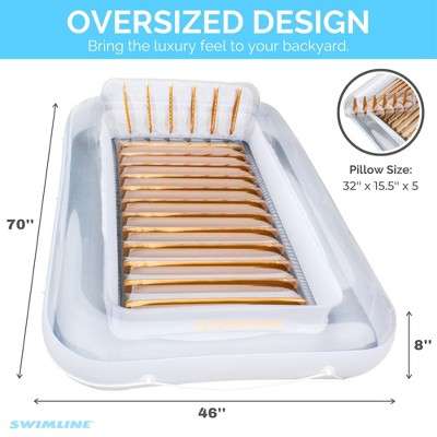 Pearlized White and Gold Inflatable Suntan Tub Lounger
