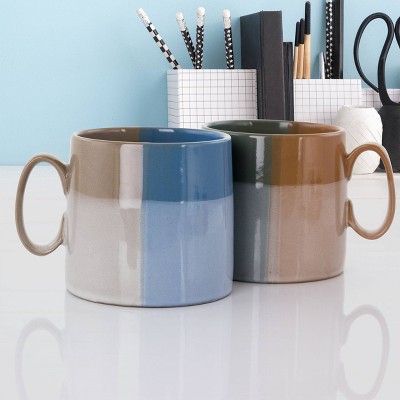 Glasgow Ceramic 19.5 Ounce Reactive Glaze Mug Set