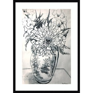 Amanti Art Flowers in a Patterned Jug by Thewsey Joan Wood Framed Wall Art Print - 1 of 4