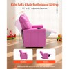 VEVOR Kids Reclining Chair, Toddler Recliner with Cup Holder, 101° to 121° Adjustable Backrest, Easy-to-Clean PU Leather Recliner, Pink - 3 of 4