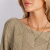 Women's Khaki Boat Neck Long Sleeve Sweater - Cupshe - 2 of 4