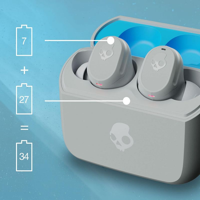 Skullcandy Mod True Wireless Bluetooth Headphones - Light Grey/Blue, 4 of 9