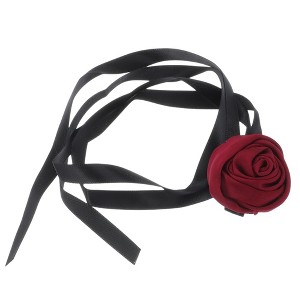 Unique Bargains Satin Rose Tie Choker Necklace 1 Pc - 1 of 4