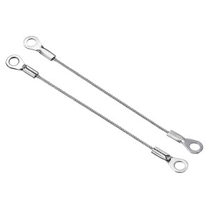 Unique Bargains Stainless Steel Lanyard Cable Eyelets Ended Security Wire Rope Silver 4 Pcs - 1 of 4