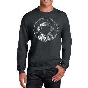 LA Pop Art Men's Word Art Crewneck Sweatshirt - I Need My Space Astronaut - 1 of 4