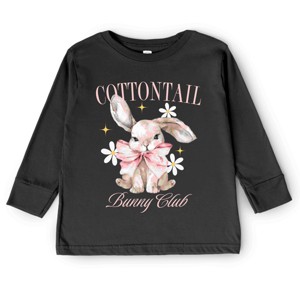 Simply Sage Market Coquette Cottontail Bunny Club Toddler Long Sleeve Tee - 1 of 4